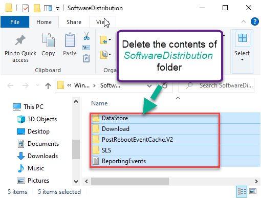 Delete The Contents Of Softwaredistribution New Min