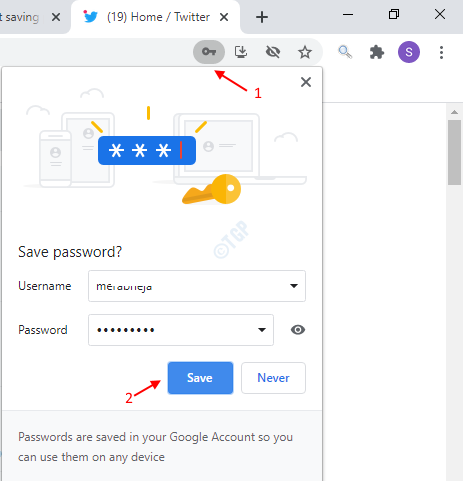 Key Save Password Google