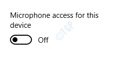 Microphone Access Turn Off