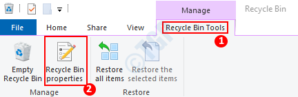 Recycle Bin Properties