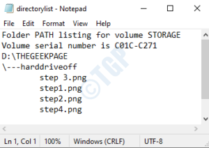 How to fetch tree directory structure of a folder through Command Prompt