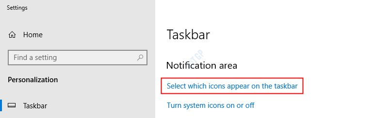 Taskbar Select Which Icon