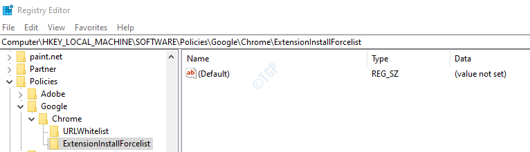 disable chrome extensions registry