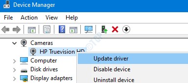 Device manager camera