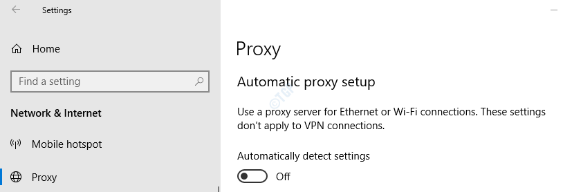 Proxy in settings