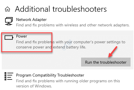 Additional Troubleshooters Power Run The Troubleshooter