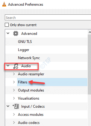 Advanced Preferences Audio Filters