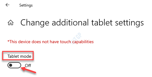 Change Additional Tablet Settings Tablet Mode Turn Off
