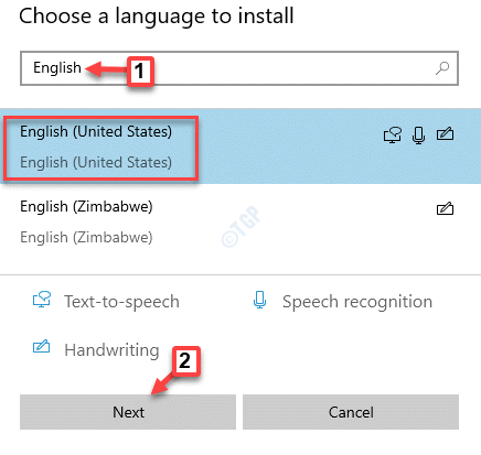Choose A Language To Install Type Language Name Select Language Next