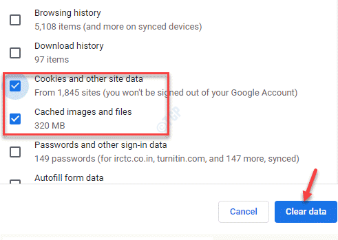 Clear Browsing Data Cookies And Other Site Data Cached Images And Files Select