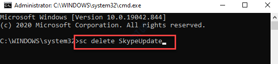 Command Prompt (admin) Run Command To Delete Skype Enter