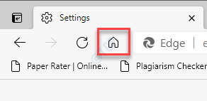 Edge Browser Home Button
