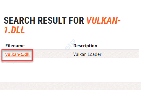 Filename Vulkan 1.dll Link