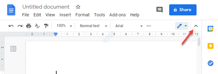 Google Docs Upper Right Hand Side Up Arrow Sign