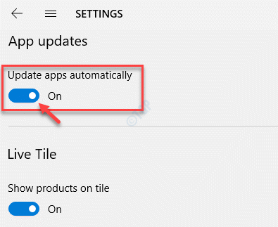 Microsoft Store Settings App Updates Update Apps Automatically Turn On