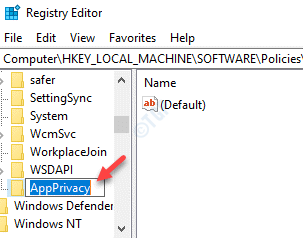 Редактор реестра Windows New Key Rename Appprivacy
