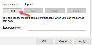 Service Status Start Apply Ok