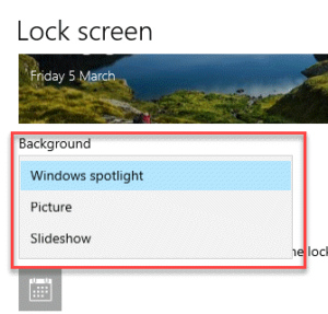 Settings Personalisation Lock Screen Background Windows Personalisation
