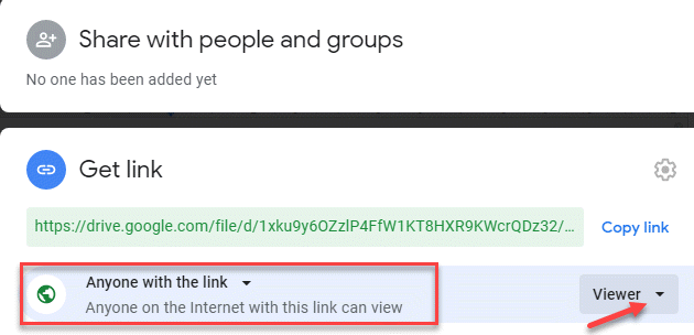 Share With People And Groups Anyone On The Internet With This Link Can View Viewer