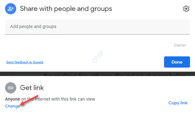 Share With People And Groups Get Link Change