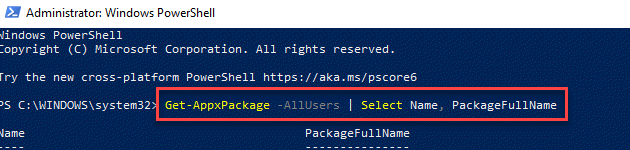 Windows Powershell Run Get Appxpackage Command Enter