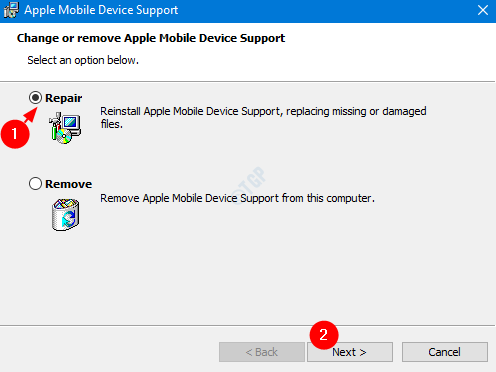 ซ่อมแล้วกด Next