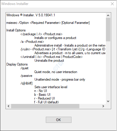 Installer Details