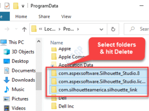 File Explorer Programdata Select Three Silhoutte Studio Folders Delete Min (1)