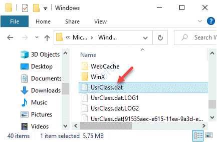 File Explorer Navigate To Windows In App Data Usrclass.dat Select