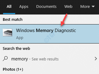 Result Windows Memory Diagnostic