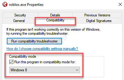 Roblox,exe Properties Compatibility Run This Program In Compatibility Mode For Check Windows 8