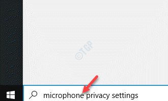 Start Windows Search Bar Microphone Privacy Settings
