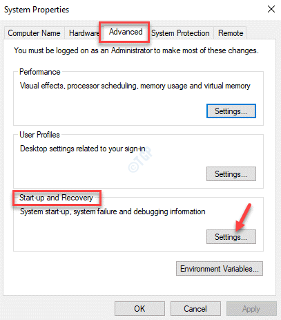 System Properties Advanced Start Up And Recovery Settings