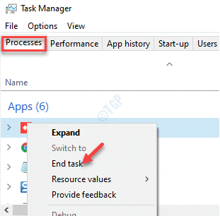 Task Manager Processes Right Click On Program End Task