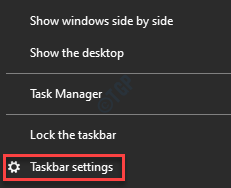 Taskbar Right Click Taskbar Settings