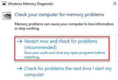 Windows Memory Diagnostic Restart Now And Check For Problems (recommended)