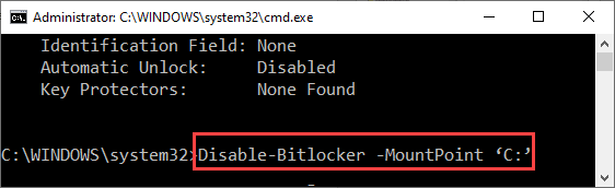 Disable Bitlocker Min