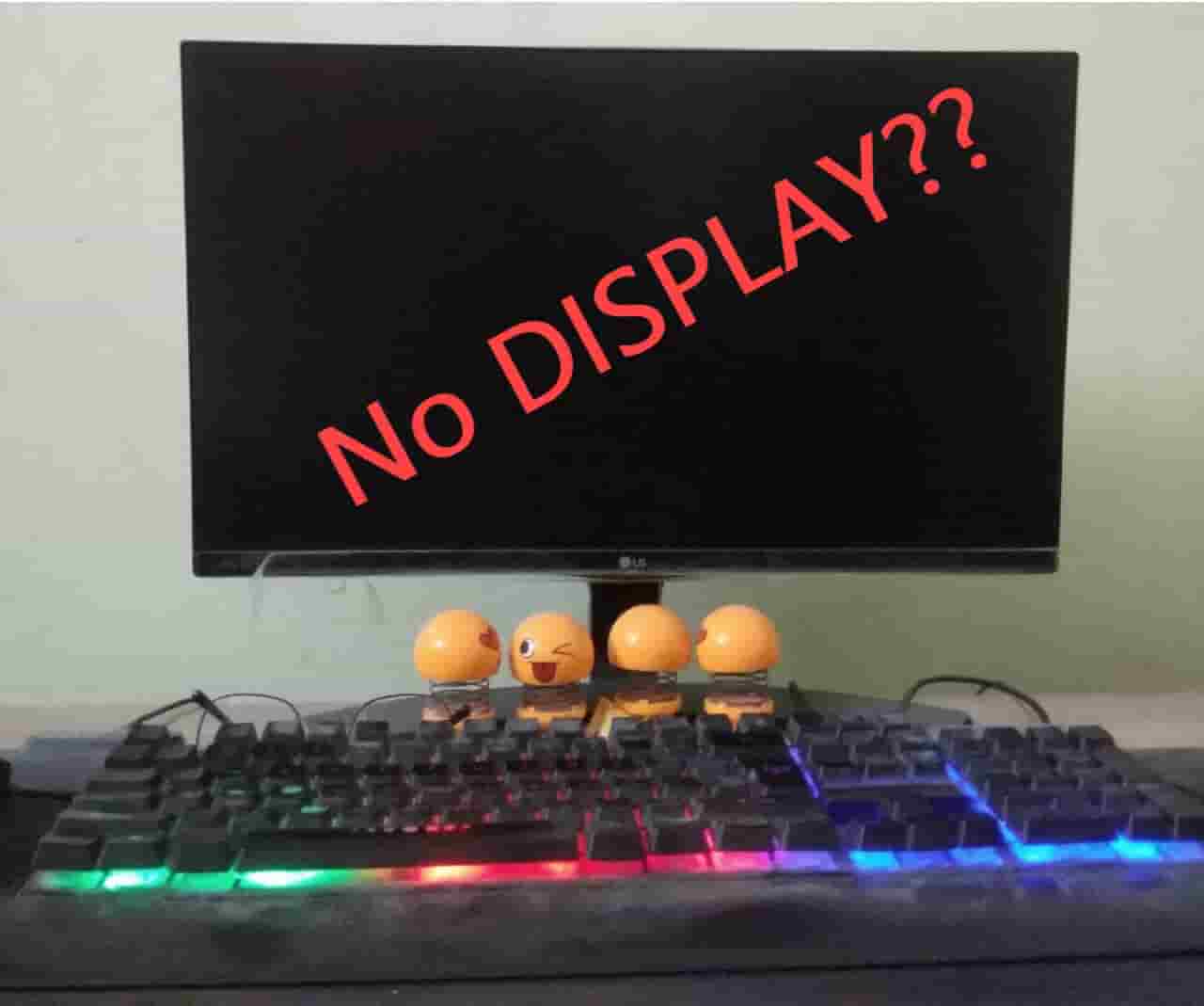 pc turning on but no display