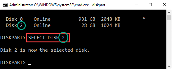  Sélectionnez Disk 2 Min 