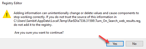 Web Preview missing from Windows 10 Search Fix