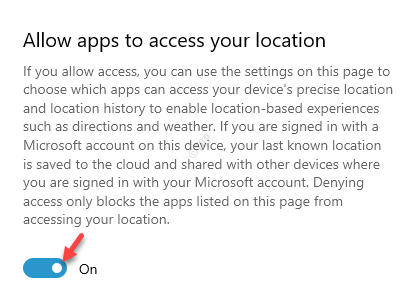 Allow Apps To Access Your Location Turn On