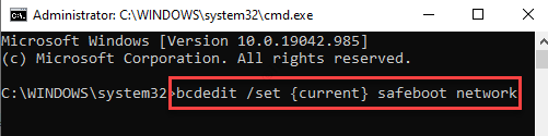 Command Prompt (admin) Run Command For Safe Boot With Networking Enter