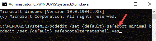 Command Prompt (admin) Run Command To Boot In Safe Mode With Command Prompt