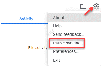 Google Drive Icon Settings Icon Pause Syncing