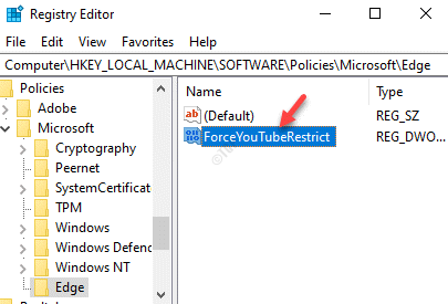 Rename New Dword Value Forceyoutuberestrict