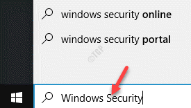 Start Windows Search Bar Windows Security