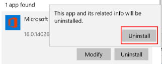 Ms Office Uninstall Confirm