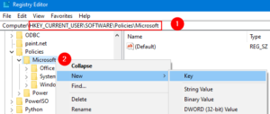 Registry Editor Microsoft Folder