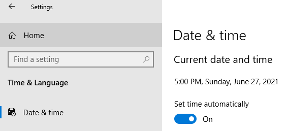 Set Time Automatially