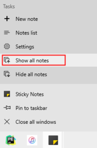 Sticky Notes Icon separated on the Taskbar and Opening in new window